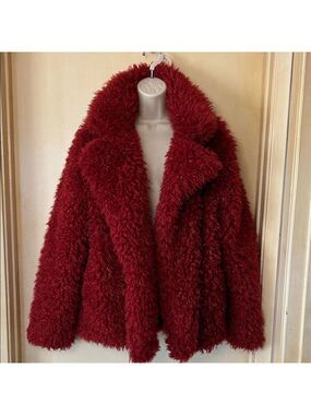 Forever 21 Deep Red/Rust Teddy Jacket size M